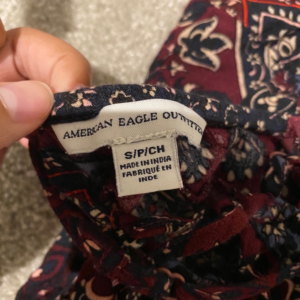 Patterned Multicolored American Eagle Romper Sz S - image 5